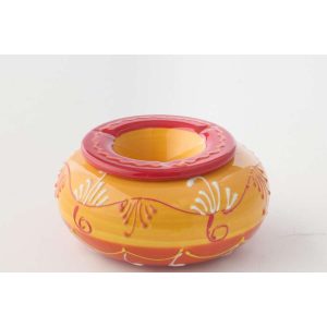 ASHTRAY CERAMIC ORANGE/RED LARGE