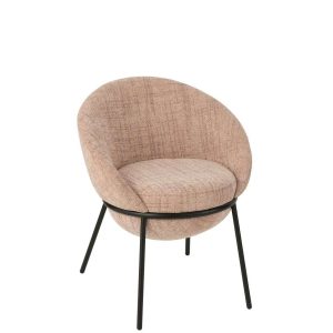DINING CHAIR IRON LIGHT PINK/BLACK
