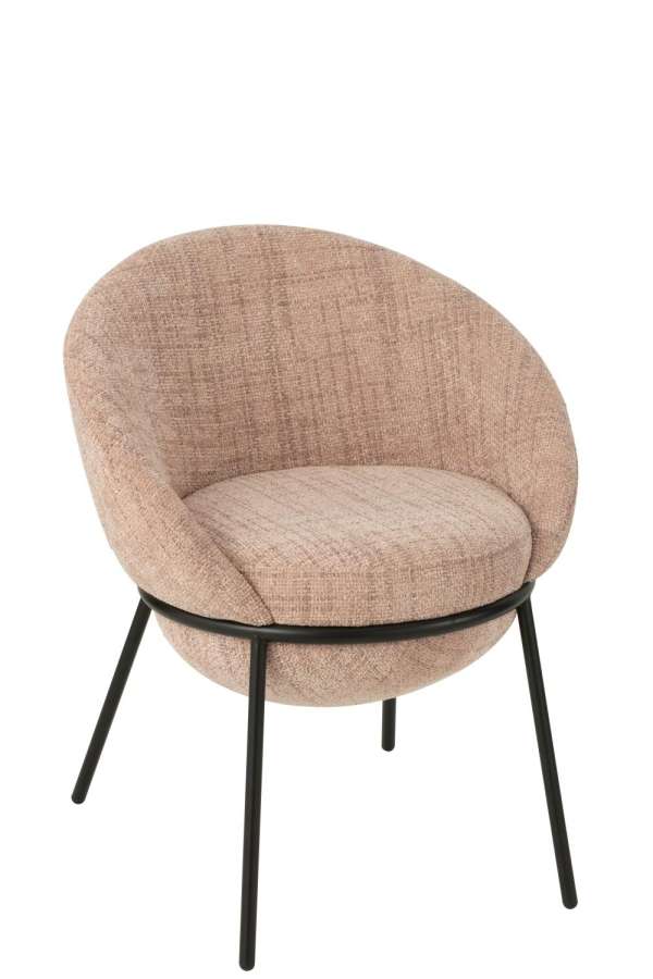 DINING CHAIR IRON LIGHT PINK/BLACK