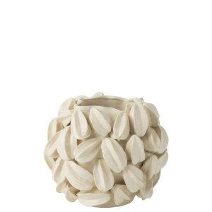 VASE BOTANICA COCOA POD WIDE CLAY BEIGE