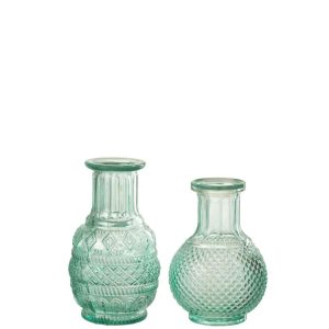 VASE KANO GLASS AQUA ASSORTMENT OF 2