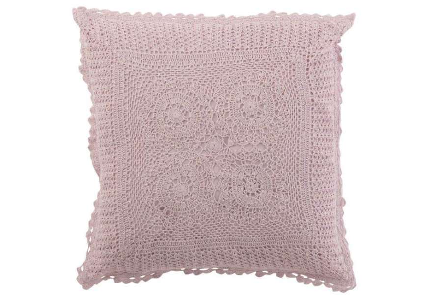 CUSHION SQUARE LACE COTTON VIOLET