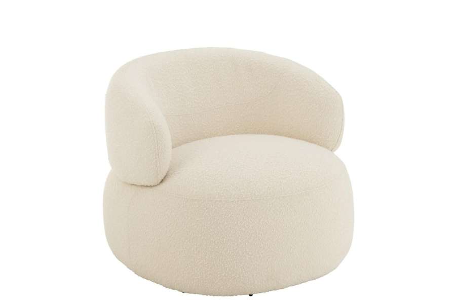 ARMCHAIR SWIVEL ROUND FOAM ECRU