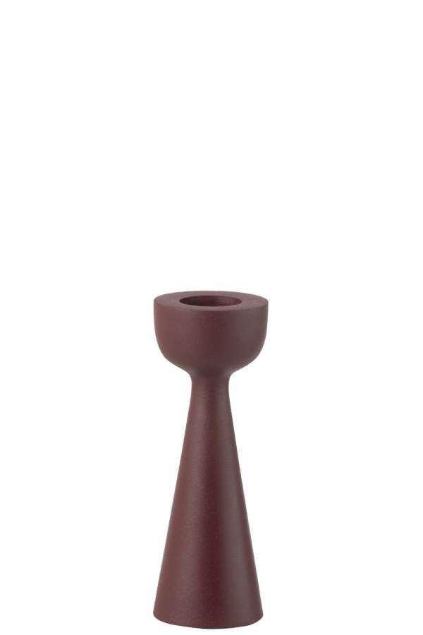 CANDLE HOLDER CONE ALUMINIUM MAROON LARGE