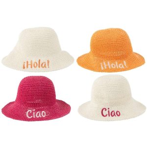 HAT CIAO/HOLA PAPER WHITE/PINK/ORANGE ASSORTMNENT OF 4