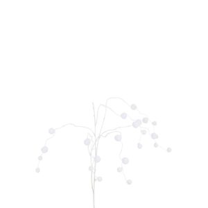 BRANCH WEEPING + POMPOMS PLASTIC WHITE