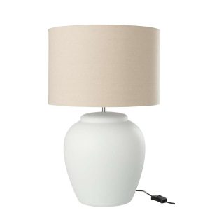 LAMP MELI + SHADE CERAMIC LINEN WHITE LARGE