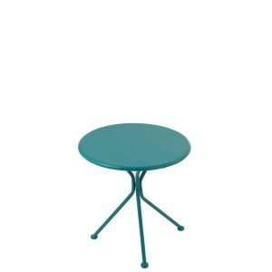 GARDEN TABLE TRIPOD ROUND METAL TURQUOISE SMALL