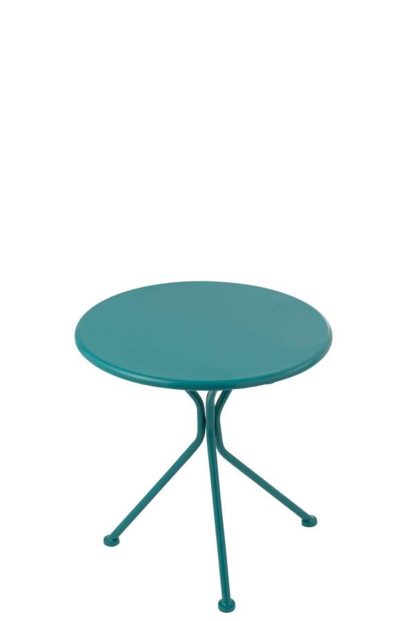 GARDEN TABLE TRIPOD ROUND METAL TURQUOISE SMALL