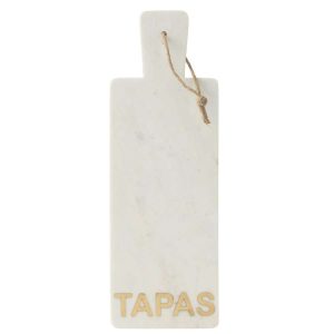 CHEESE BOARD RECTANGLE TAPAS MARBLE WHITE