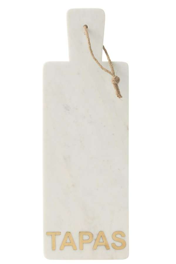 CHEESE BOARD RECTANGLE TAPAS MARBLE WHITE