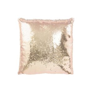 CUSHION REVERSIBLE SEQUIN CHAMPAGNE/WHITE