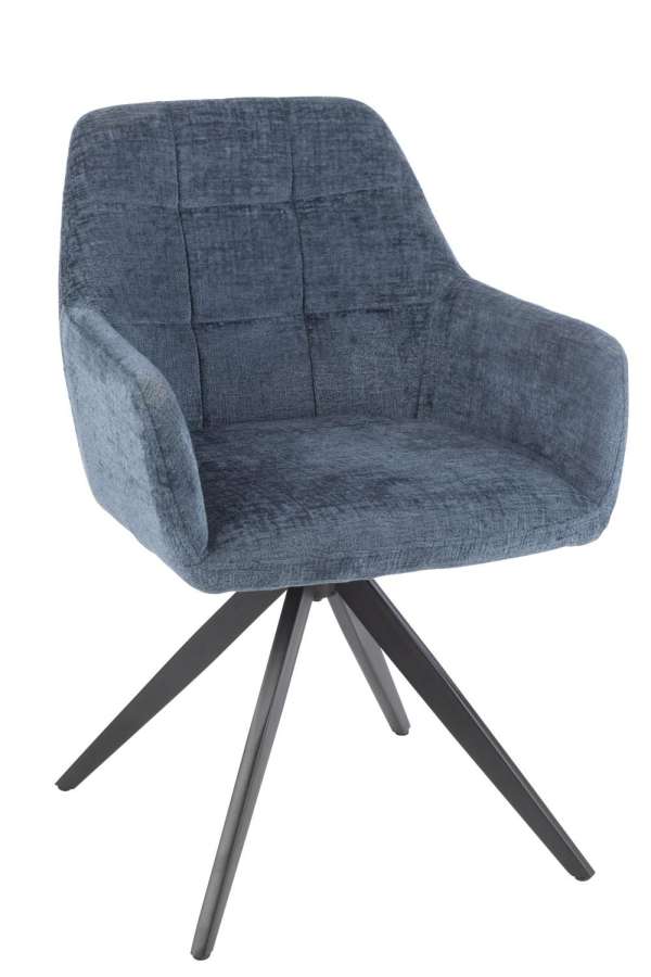 CHAIR LOUNA IRON/ACRYLIC BLUE