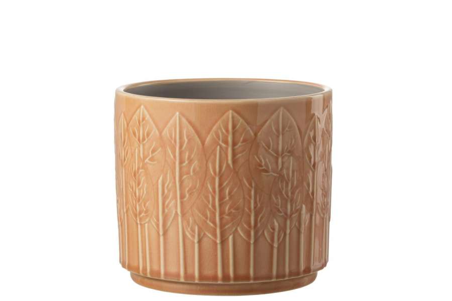FLOWERPOT LEAF CERAMIC RUST LARGE