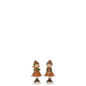 BOY/GIRL AUTUMN POLYRESIN MULTICOLORED SMALL ASSORTMENT OF 2