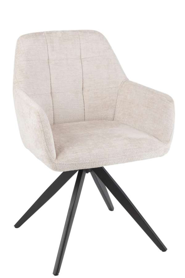 CHAIR LOUNA IRON/ACRYLIC ECRU