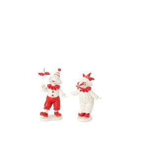 CLOWN BALLOON + TOY STONE RED/WHITE ASSORTMENT OF 2