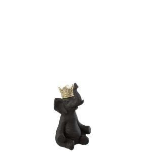 ELEPHANT CROWN RESIN BLACK/GOLD SMALL