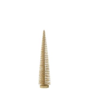 CHRISTMAS TREE DECO GLITTERS PLASTIC LIGHT GOLD MEDIUM