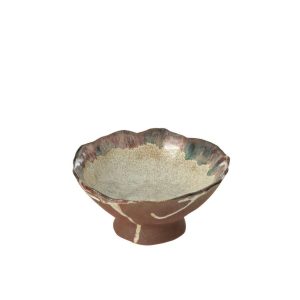 TRAY DECORATIVE NAGA CERAMIC RUSTY BROWN SMALL