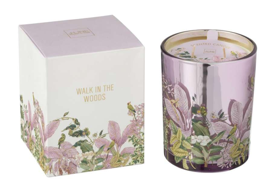 SCENTED CANDLE WALK IN THE WOODS WAX PINK LARGE-55HOURS
