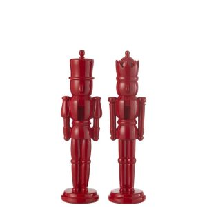 NUTCRACKER RESIN SHINY RED MEDIUM ASSORTMENT OF 2