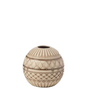 VASE BALL ETHNIC PORCELAIN BEIGE LARGE