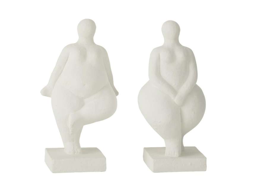 FIGURINE MODERN VENUS CEMENT WHITE ASSORTMENT OF 2