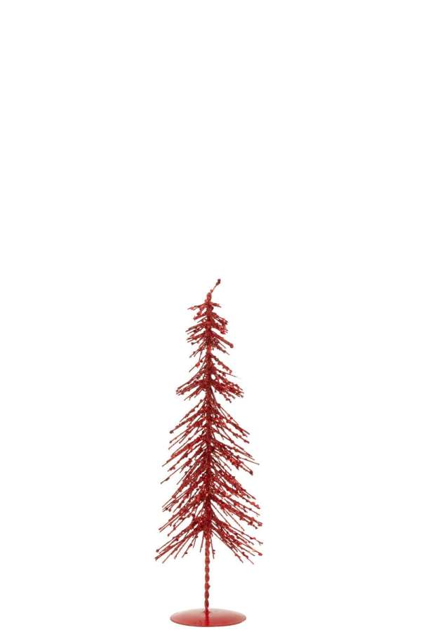 CHRISTMAS TREE GLITTERS PLASTIC CHRISTMAS RED SMALL