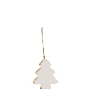 HANGER CHRISTMAS TREE MANGO WOOD WHITE LARGE