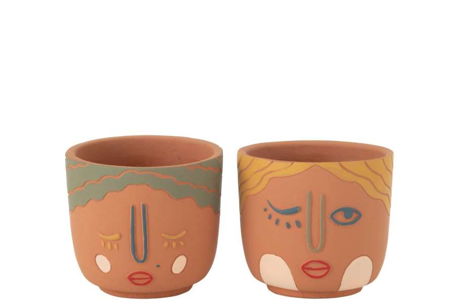 FLOWERPOT DUOFACE CEMENT MIX LARGE ASSORTMENT OF 2