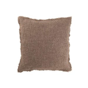 CUSHION FRAYED EDGES COTTON/POLYESTER TAUPE