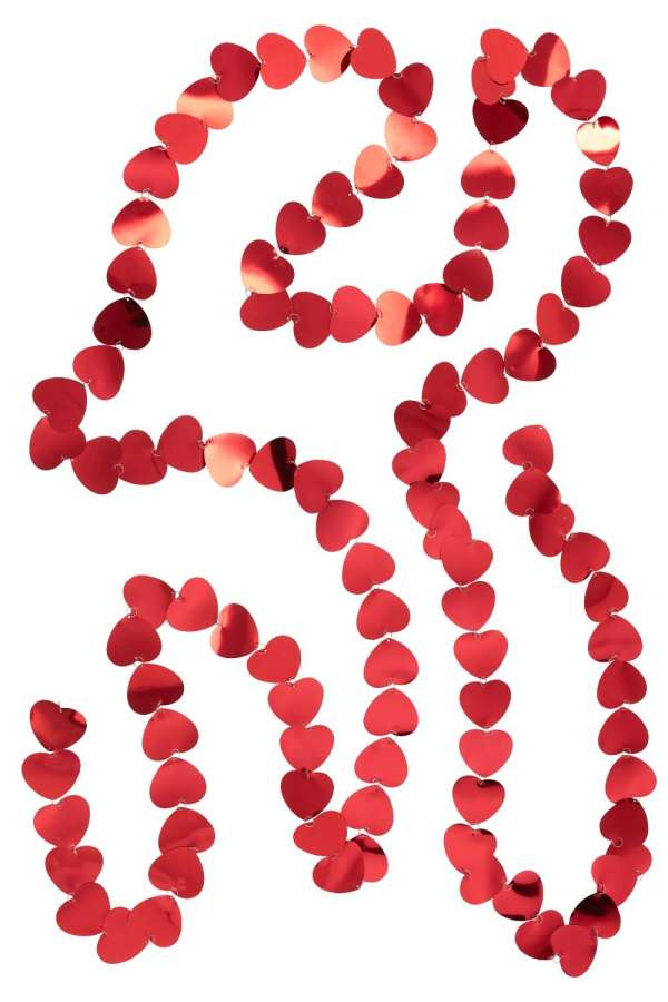 GARLAND  HEART PVC RED