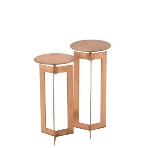 SET OF 2 SIDE TABLES ZINO HIGH IRON COPPER