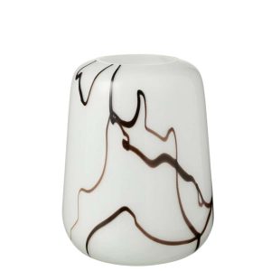 VASE SMOKE EFFECT NARROW GLASS WHITE/BLACK