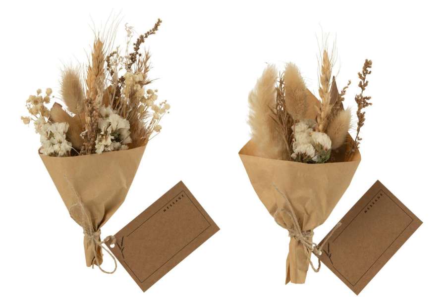 BUNCH DRIED FLOWERS IN PAPER WRAP NATURAL ASSORTMENT OF 2
