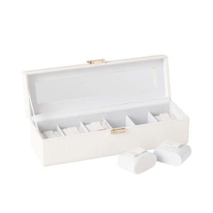SWATCH BOX 6 COMPARTMENTS ARTIFICIAL LEATHER WHITE