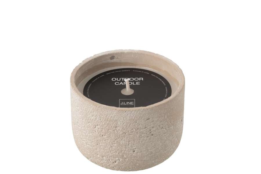 OUTDOOR CANDLE 31H ROUND PARAFFIN LIGHT BEIGE MEDIUM