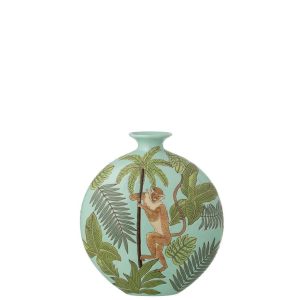 VASE MONKEY PORCELAIN MULTICOLORED SMALL