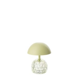 TABLE LAMP LED CHAMPIGNON IRON/GLASS LIGHT GREEN