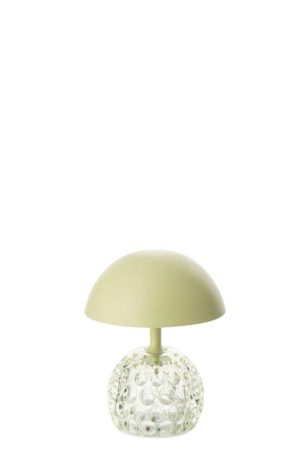 TABLE LAMP LED CHAMPIGNON IRON/GLASS LIGHT GREEN