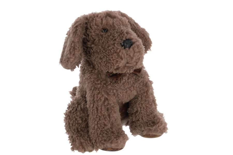 DOORSTOP DOG POLYESTER BROWN