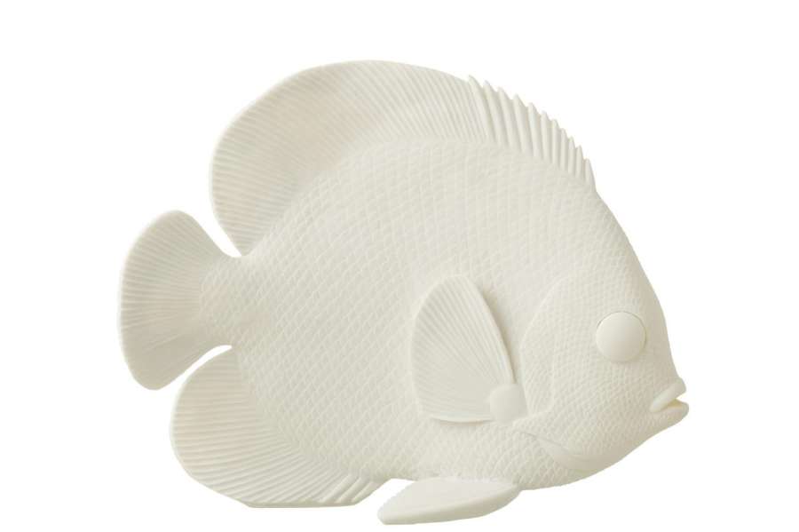 FISH FLAT POLYRESIN WHITE L