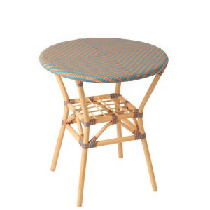 DINING TABLE GEO RATTAN ORANGE/TURQUOISE