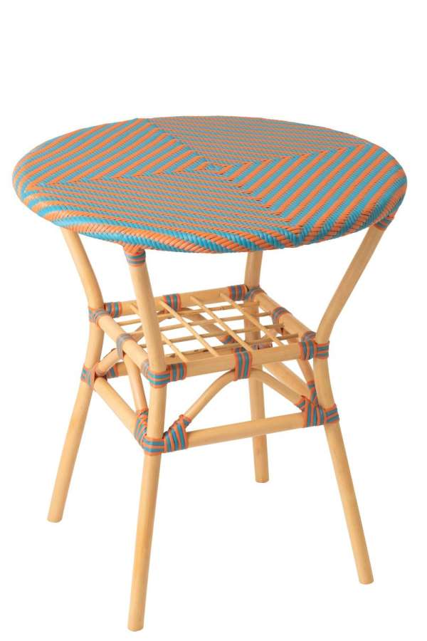 DINING TABLE GEO RATTAN ORANGE/TURQUOISE