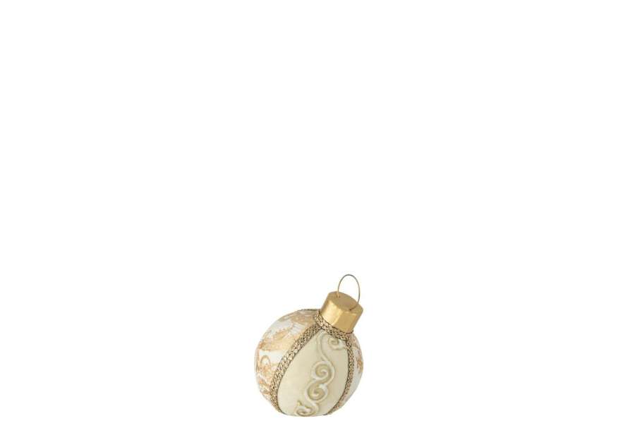 BAUBLE DECORATION PATTERNS POLYFOAM/TEXTILE GOLD SMALL