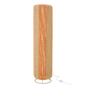 FLOOR LAMP ROPE CYLINDER METAL ORANGE/NATURAL LARGE