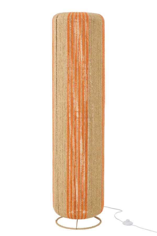 FLOOR LAMP ROPE CYLINDER METAL ORANGE/NATURAL LARGE