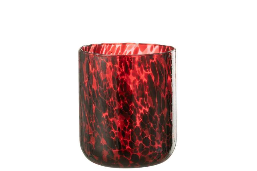 HURRICANE SPOTTED GLASS RED/BLACK LARGE