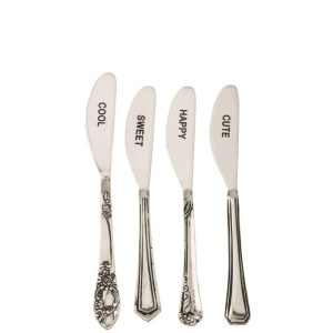 BOX OF 4 SPREADER BRASS SILVER COLORED